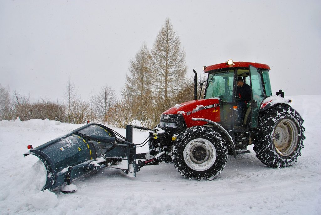 tractor, snow, cleaning snow